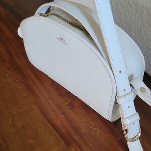 A.P.C. Cream Crossbody Bag with Gold Accents